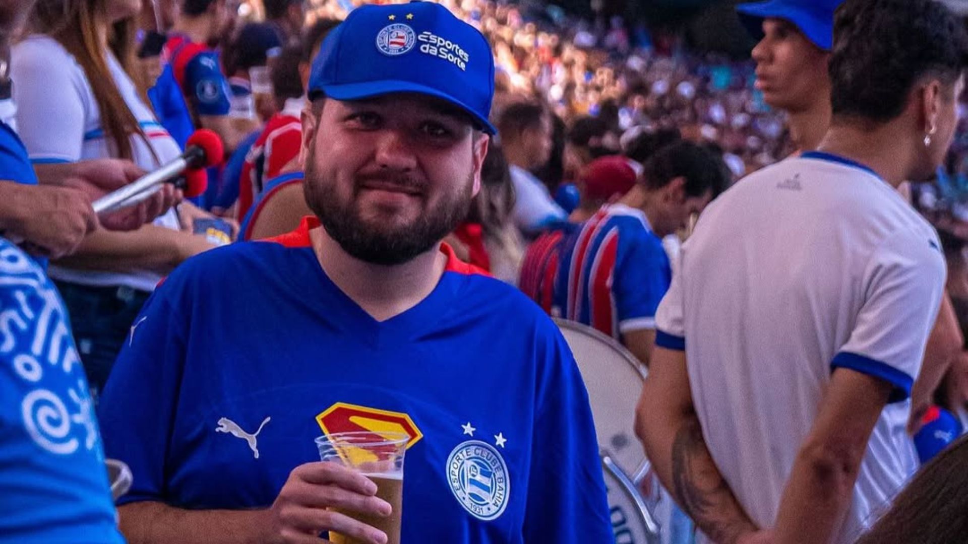 Jamie assistiu à partida entre Bahia x Bragantino no último domingo (2) | Foto: arquivo pessoal