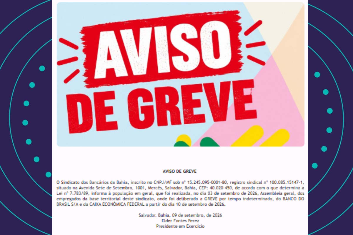 Banc&aacute;rios De Bancos P&uacute;blicos Entram Em Greve Nesta Quinta Feira. Foto: Reprodu&ccedil;&atilde;o Sindicato dos Banc&aacute;rios 