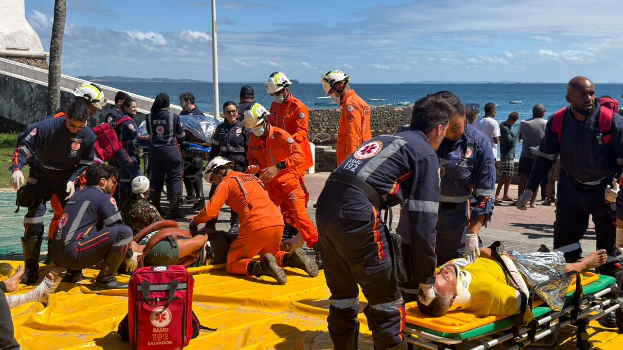 Porto da Barra vira cen&aacute;rio de simulado de acidente a&eacute;reo com mais de 400 pessoas. Foto: Jo&atilde;o Tramm - Aratu On