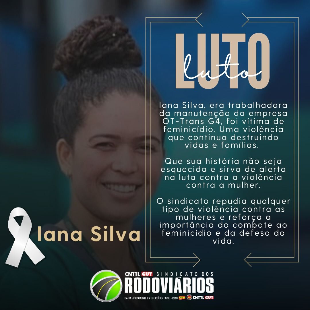 Nota de pesar Sindicato dos Rodovi&aacute;rios