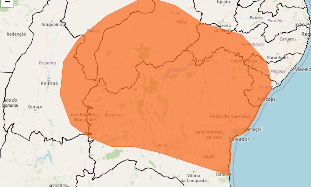 Chuvas intensas: mais de 300 cidades baianas entram em estado de alerta.Foto: Inmet