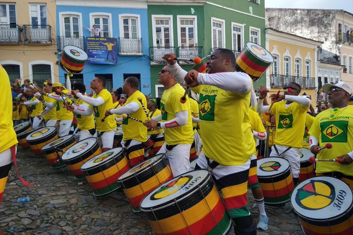 Olodum na Copa tem transmissão da TV Aratu. Foto: Reprodução | X @Audi_Bahia