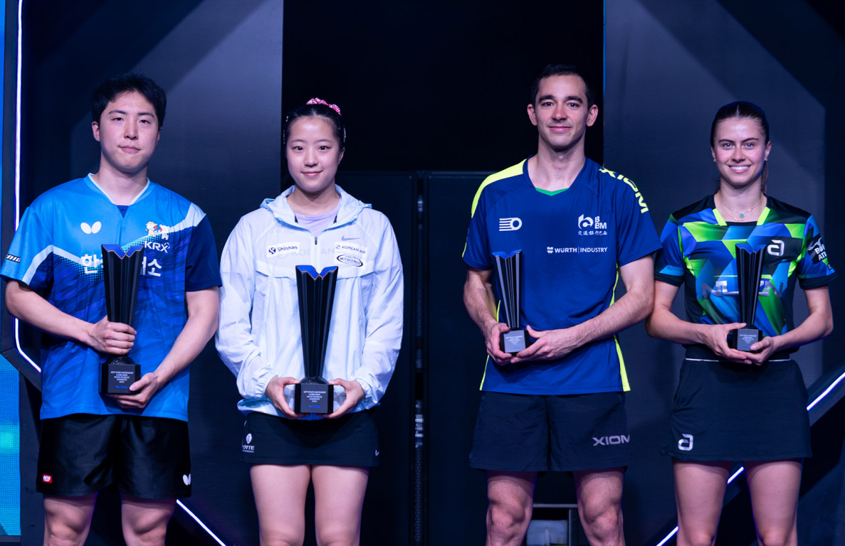 Na final de duplas, Calderano e Bruna Takahashi ficaram com a prata no tênis de mesa. Foto: Divulgação/WTT