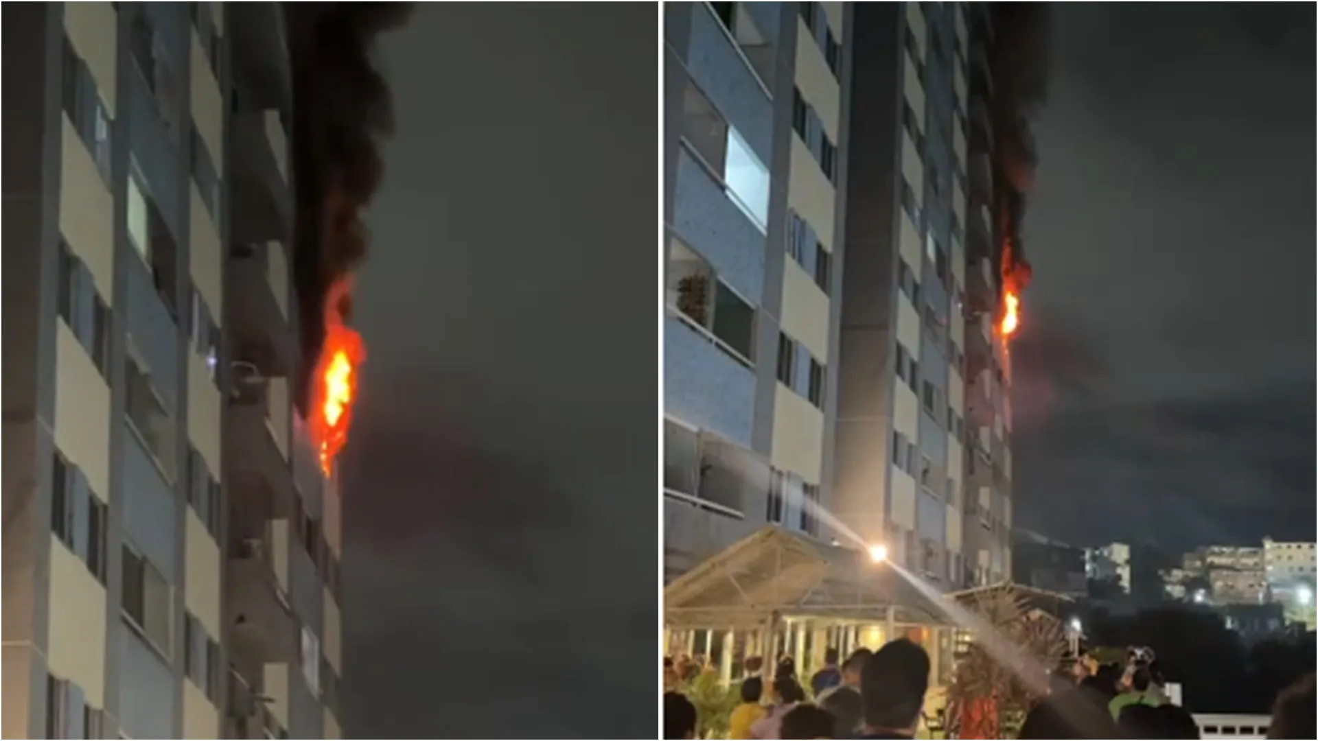 Incêndio atinge apartamento em Salvador. Foto: Leitor Aratu On