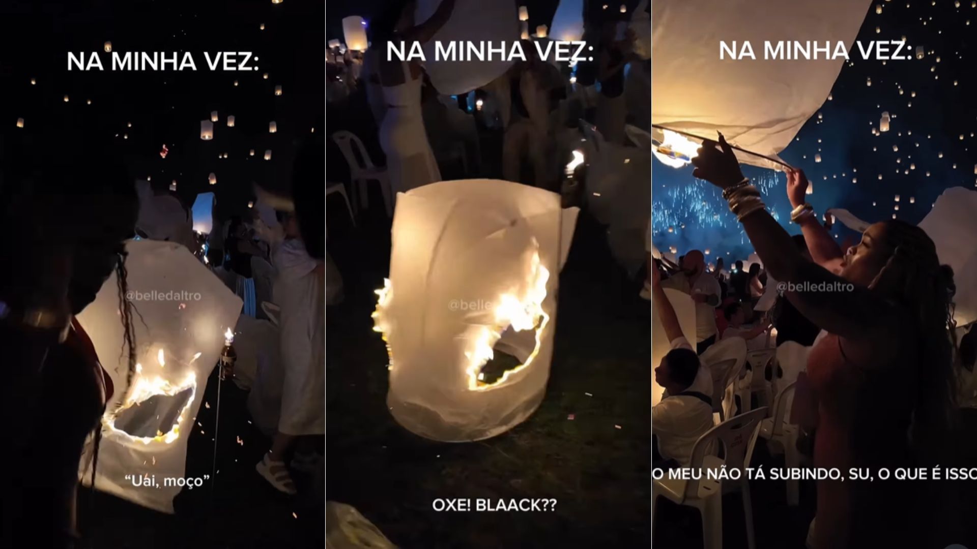 Belle Daltro teve problemas durante Festival das Lanternas, na Tailândia | Imagens: redes sociais