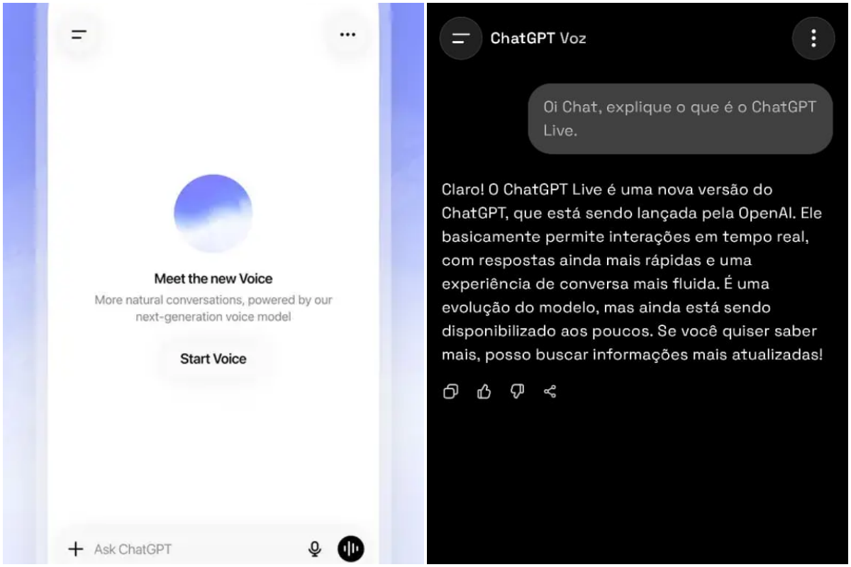 ChatGPT ganha novo sistema de voz que promete conversas mais naturais. Foto: OpenAI e Aratu On