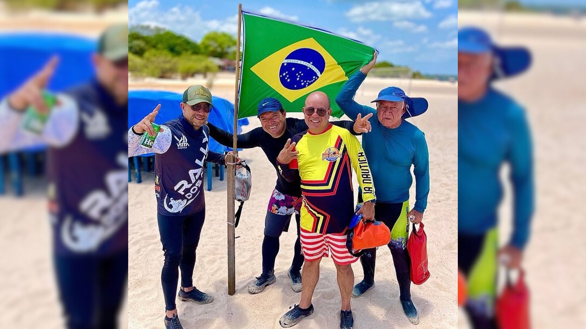 Waldy Freitas e equipe em viagem de jet ski | Arquivo pessoal