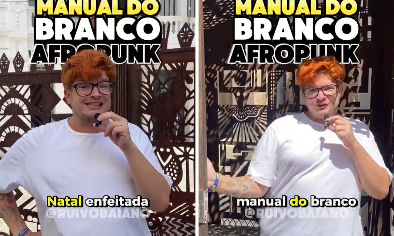 ‘Manual do branco no Afropunk’: Ruivo Baiano divide opiniões com vídeo.Foto: Redes sociais