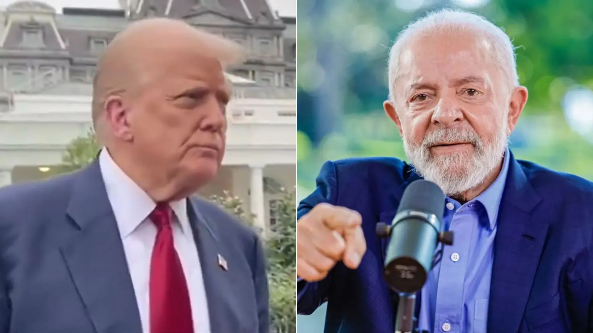 Donald Trump e Luiz Inácio Lula da Silva, presidentes dos Estados Unidos e do Brasil, respectivamente