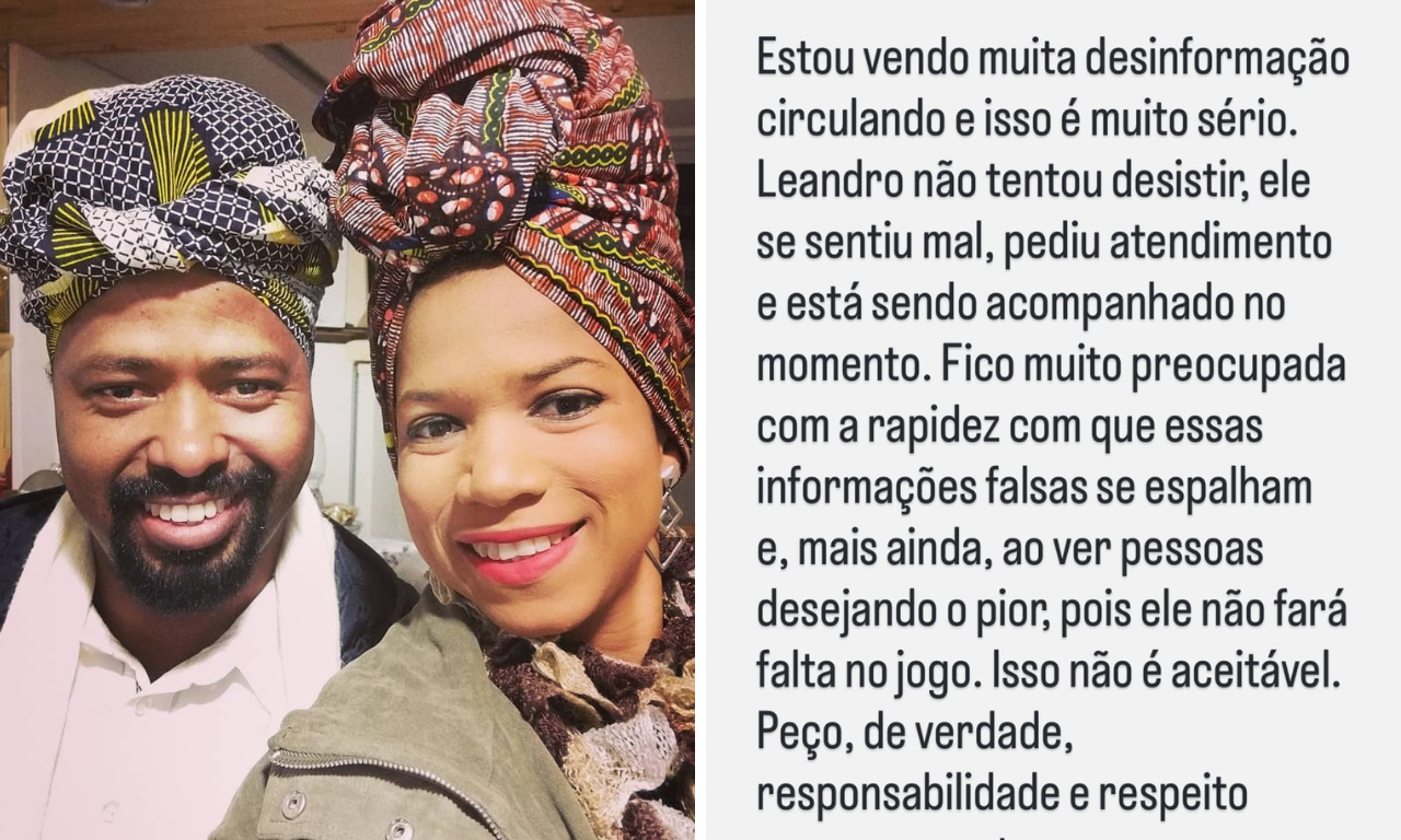 Esposa de Leandro Boneco atualiza sa&uacute;de do brother ap&oacute;s mal-estar no BBB 26.Foto: redes sociais