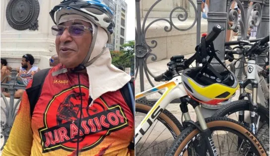 Quem tem fé também vai pedalando: grupo de ciclistas atravessa a cidade para ver festejos do Bonfim 