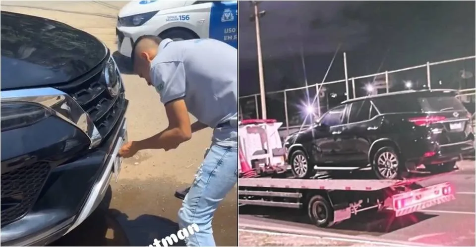 Caiu na blitz? Suposto carro de Davi Brito é pego com irregularidades em fiscalização