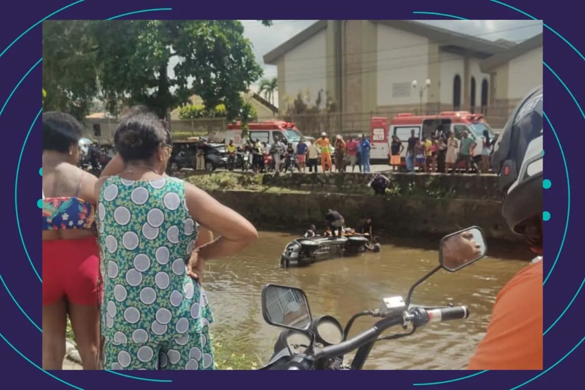 VÍDEO: carro cai no Rio Subaé em Santo Amaro, Bahia; motorista é resgatado