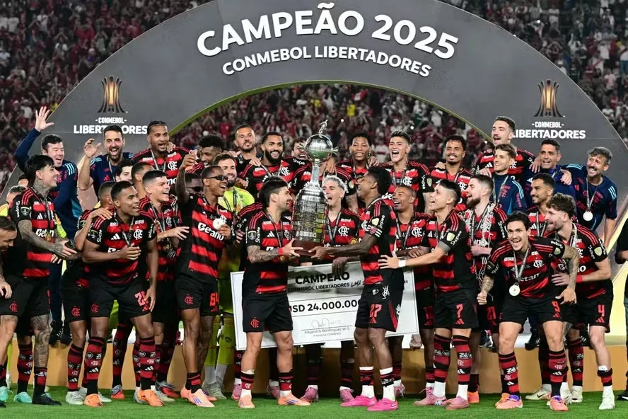 Imagem do time do flamengo após o jogo