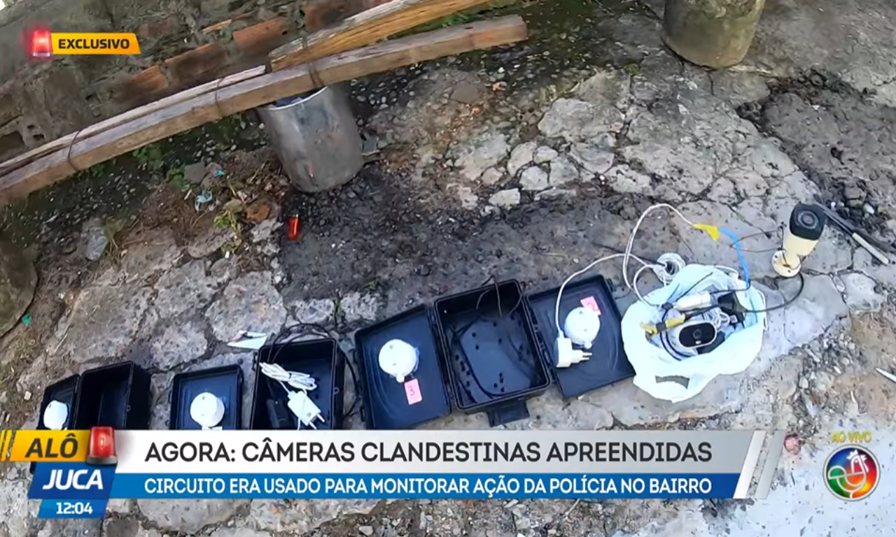 For&ccedil;a Total: PM retira c&acirc;meras instaladas por criminosos em Pernambu&eacute;s.Foto: TV Aratu
