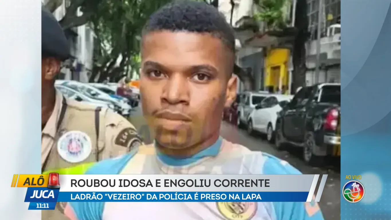 Homem engole corrente que roubou de idosa após ser preso em Salvador