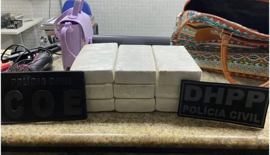 Jovem é presa transportando R$ 180 mil em cocaína na BR-324 