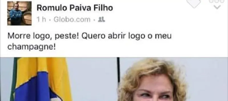 ÓDIO NA REDE: Procurador de justiça celebra a morte de Marisa Letícia e causa polêmica na internet