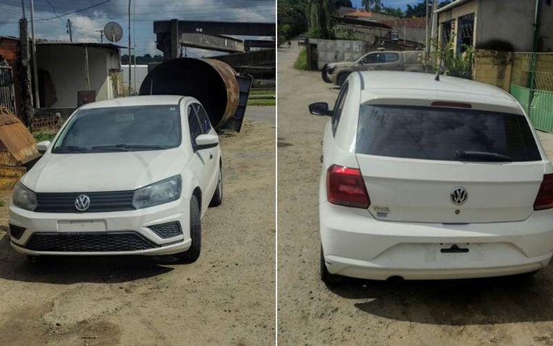 A aus&ecirc;ncia de placas no ve&iacute;culo levanta a hip&oacute;tese de que o carro possa ser roubado ou clonado, o que ser&aacute; verificado durante as investiga&ccedil;&otilde;es/Foto: Reprodu&ccedil;&atilde;o&nbsp;