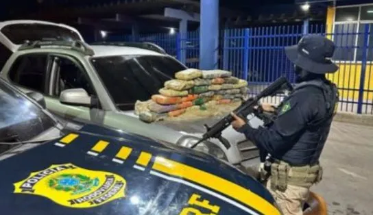 PRF apreende 34 kg de maconha ocultos em cilindro de gás em Barreiras