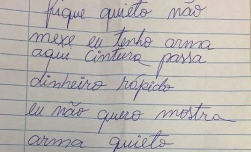 Homem se apresenta como surdo, entrega bilhete anunciando assalto e vai preso; saiba mais