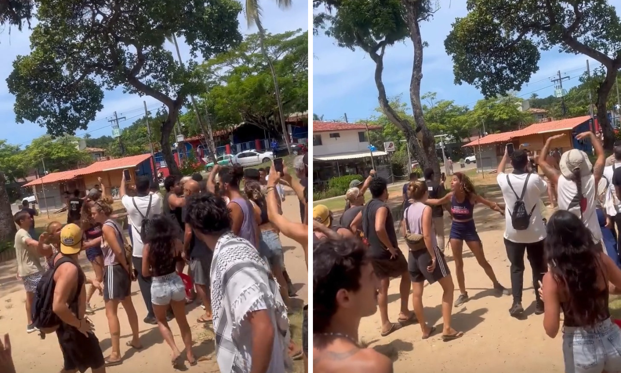 V&Iacute;DEO: ato pr&oacute;-Palestina gera confus&atilde;o com turistas israelenses em Itacar&eacute;.Foto: Reprodu&ccedil;&atilde;o
