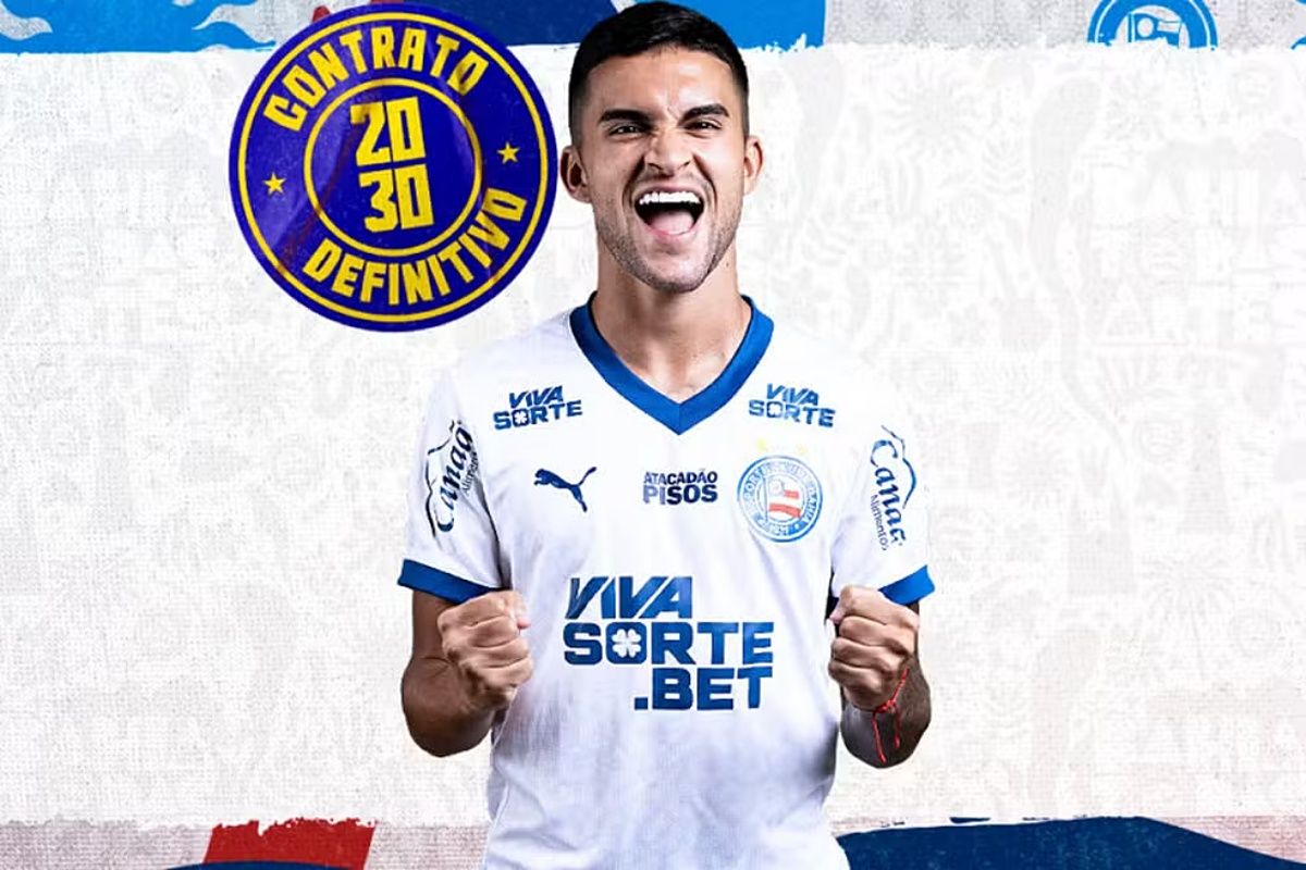 Contratado junto ao São Paulo por empréstimo, o Bahia oficializou a contratação definitiva de Rodrigo Nestor. Foto: EC Bahia.