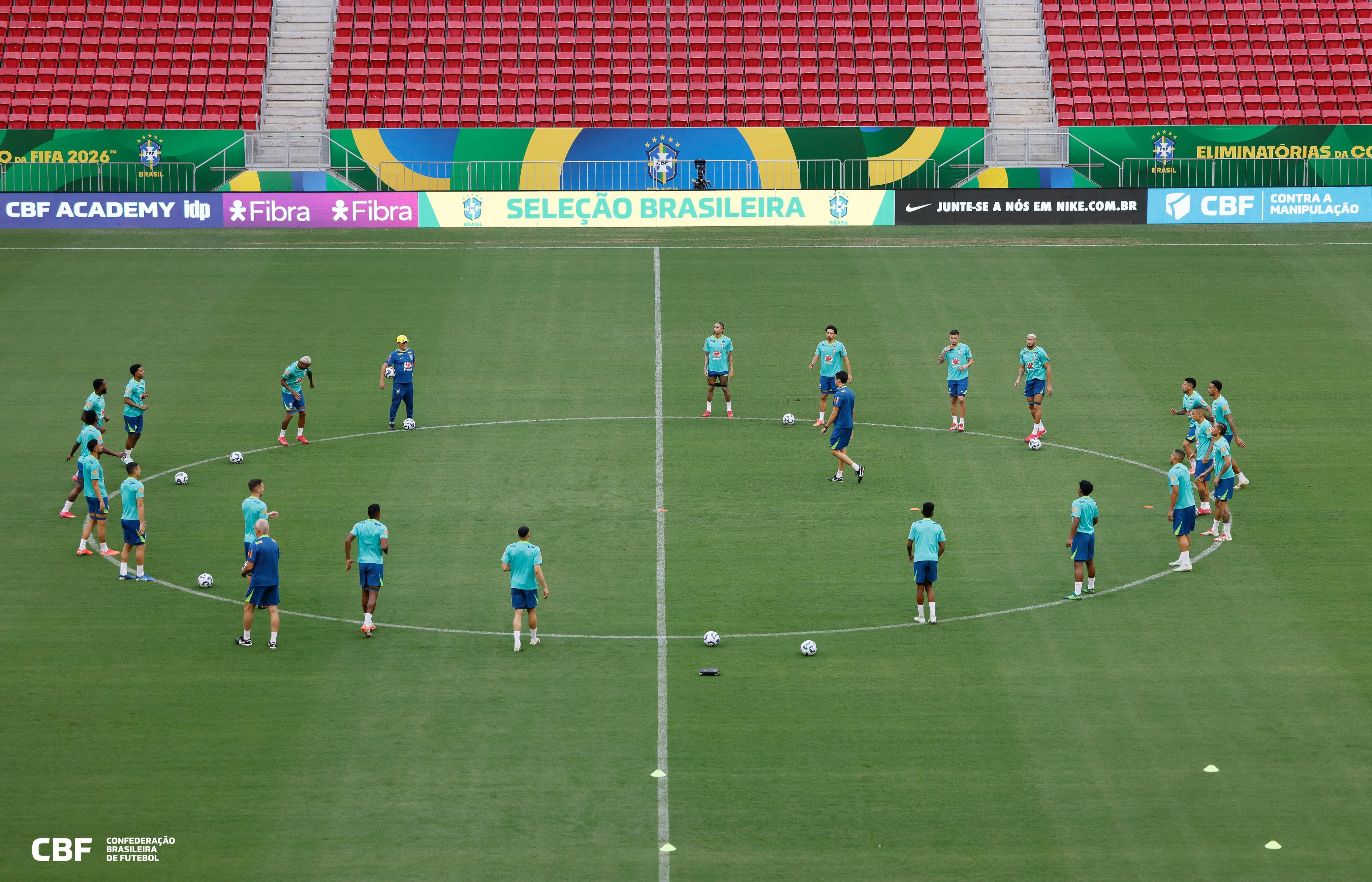 Seleção realizou último treino antes de jogo com a Colômbia, pelas Eliminatórias. Foto: Rafael Ribeiro| CBF