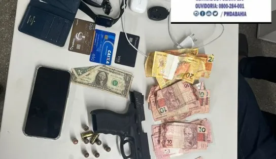 PM prende homem por porte ilegal de arma de fogo; suspeito afirma que arma era do pai, que já faleceu
