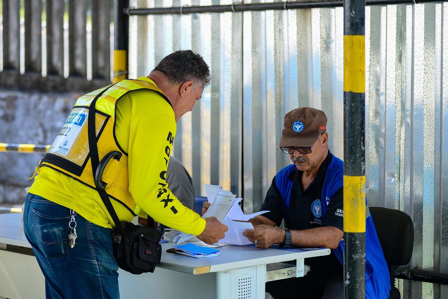 Mototaxistas credenciados para atuar em Salvador. Foto: Jefferson Peixoto/Secom PMS