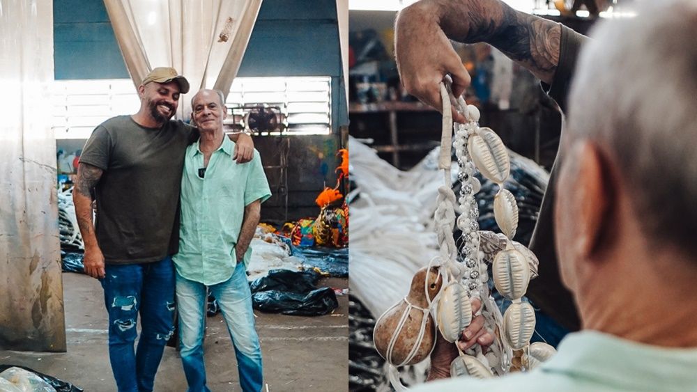 Ney Matogrosso em visita ao barracão da Imperatriz Leopoldinense | Fotos: reprodução/Instagram