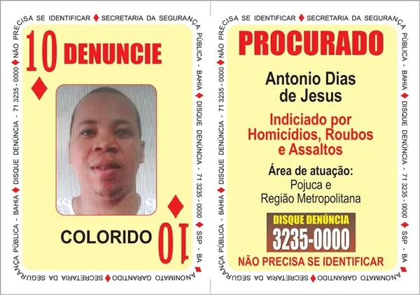 Dez de ouros do baralho do crime é preso; criminoso era um dos mais procurados pela polícia