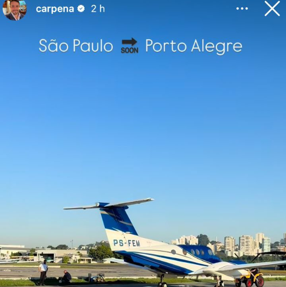 Momento da decolagem do avião. Reprodução / Redes Sociais