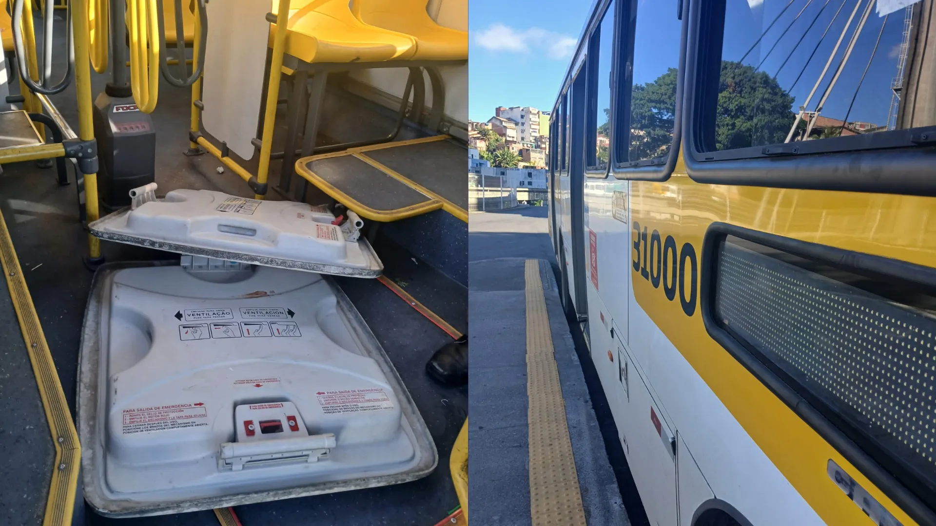 Dois casos de vandalismo em ônibus são registrados em Salvador no domingo; veja vídeos