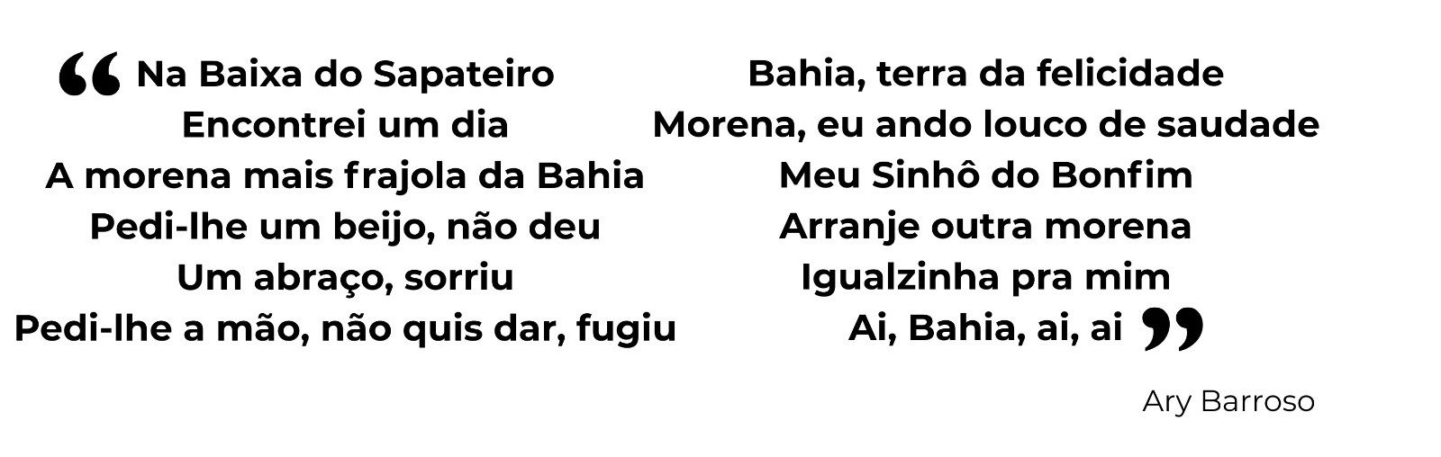 Versos da canção 