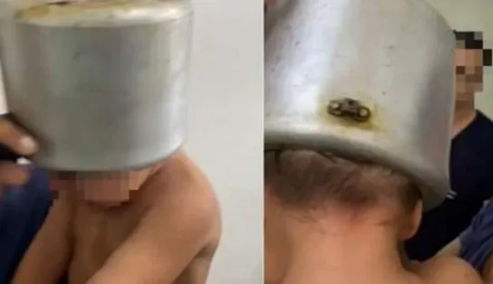 Criança de dois anos prende a cabeça em panela de pressão durante brincadeira; veja vídeo