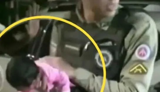 Vídeo: Bebê com uma semana de vida engasga e é salva por PM
