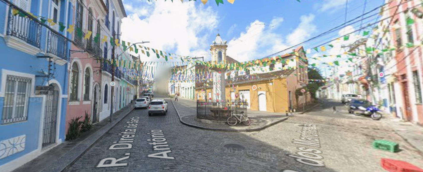 Homem &eacute; detido ap&oacute;s chamar agente da Transalvador de &ldquo;macaco&rdquo; no Santo Ant&ocirc;nio Al&eacute;m do Carmo.| Foto: Google Street View