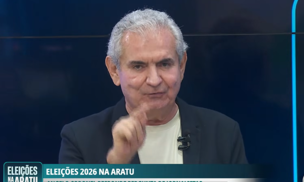Angel Coronel foi o primeiro candidato ao Senado Federal entrevistado na s&eacute;rie de sabatinas da TV Aratu. Foto: TV Aratu