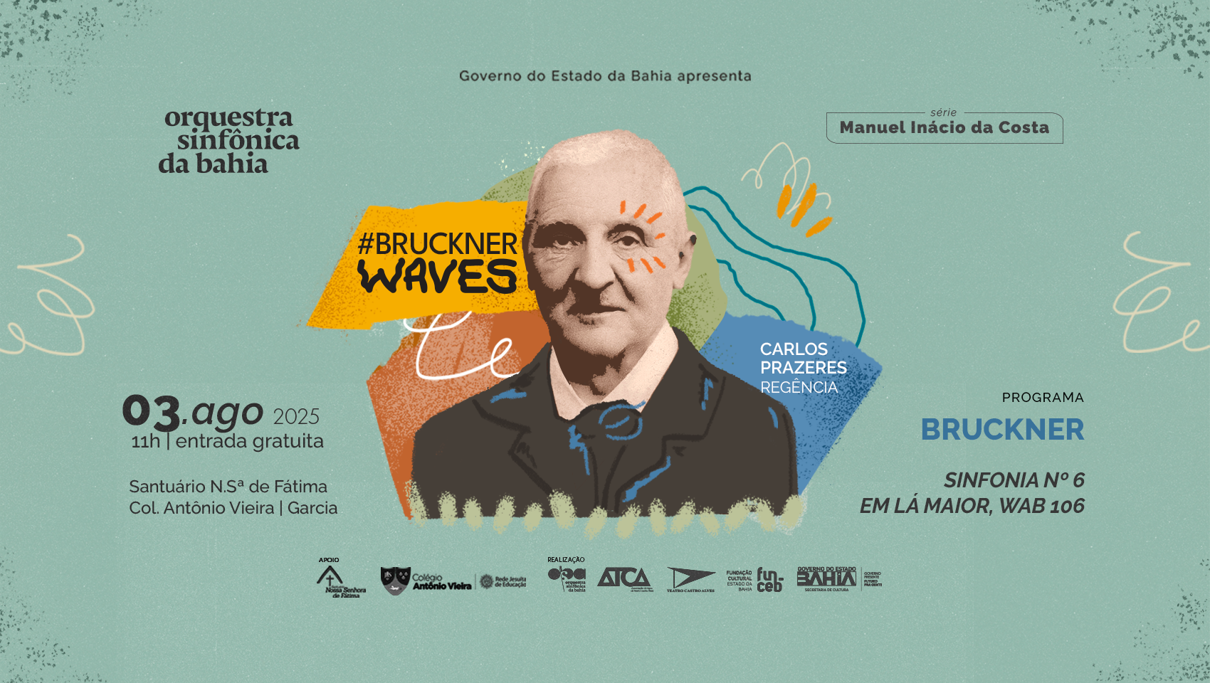 A orquestra destaca a influência de Bruckner, cuja música inspirou até trilhas sonoras do cinema contemporâneo. | Foto: Taylla de Paula/Divulgação