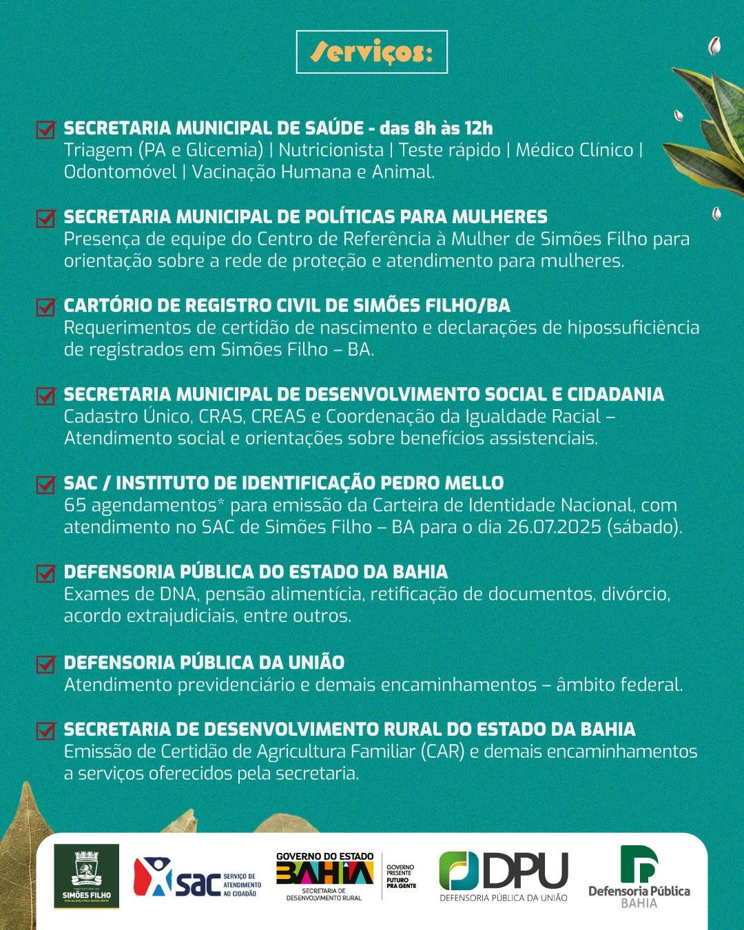 Os atendimentos do mutirão ocorrem entre às 8h e às 16h, por ordem de chegada, no Quilombo. Foto: Divulgação/DPE-BA