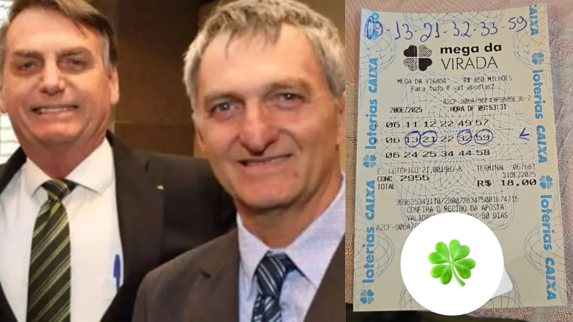 Com número 13, Bolsonaro e família acertam quadra na Mega da Virada