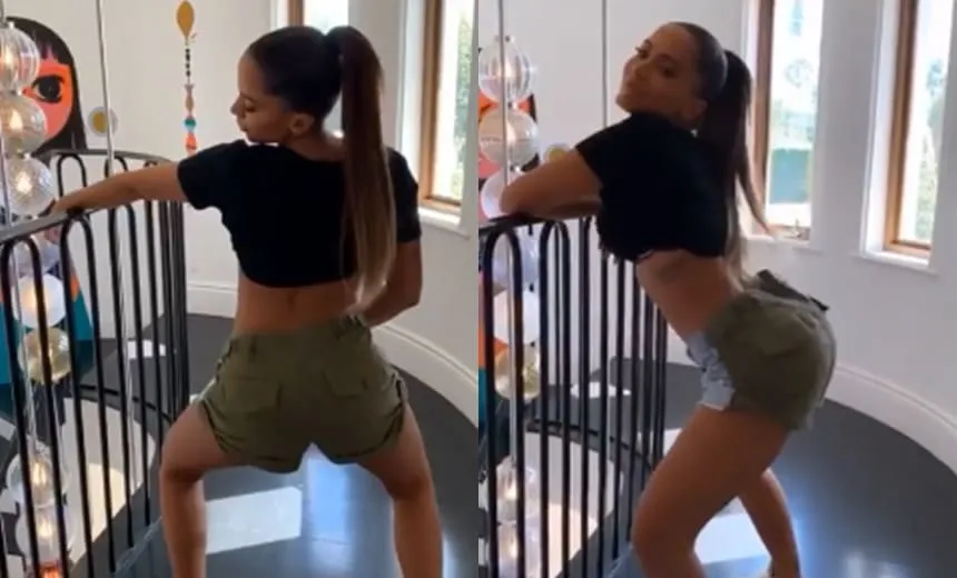 De shortinho, Anitta dá ‘show’ de rebolado com música de amigo; assista
