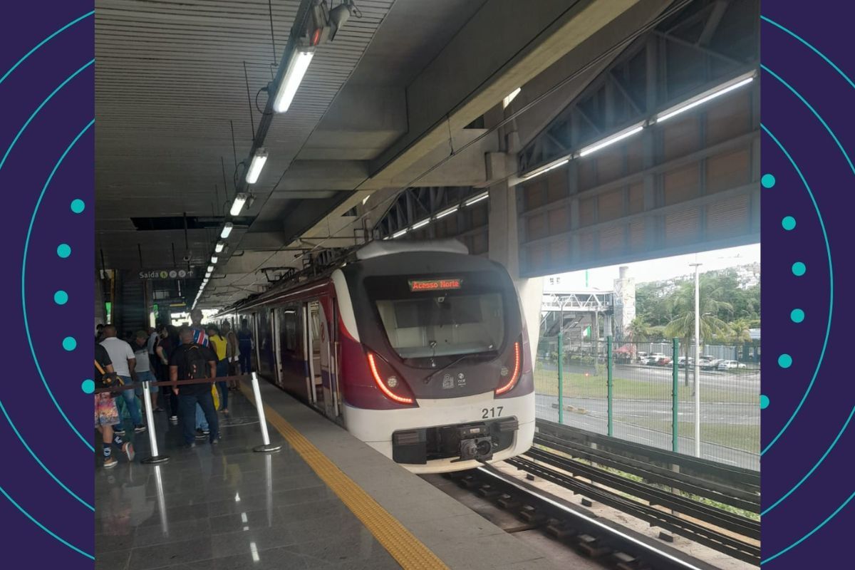 Falha elétrica provoca congestionamento na Linha 2 do Metrô de Salvador. Foto: Reprodução Redes Sociais