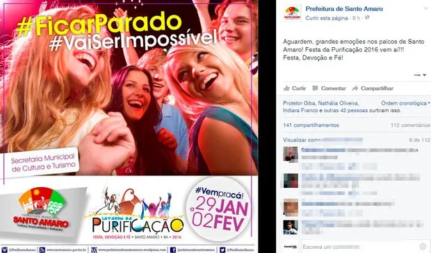 Prefeito de Santo Amaro culpa opositores por processo de cassação e elogia polêmico cartaz da Lavagem: “ajudou a divulgar a festa”