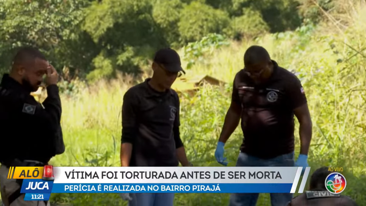 Homem &eacute; assassinado e tem corpo desovado em Piraj&aacute;, em Salvador. Foto: Reprodu&ccedil;&atilde;o TV Aratu