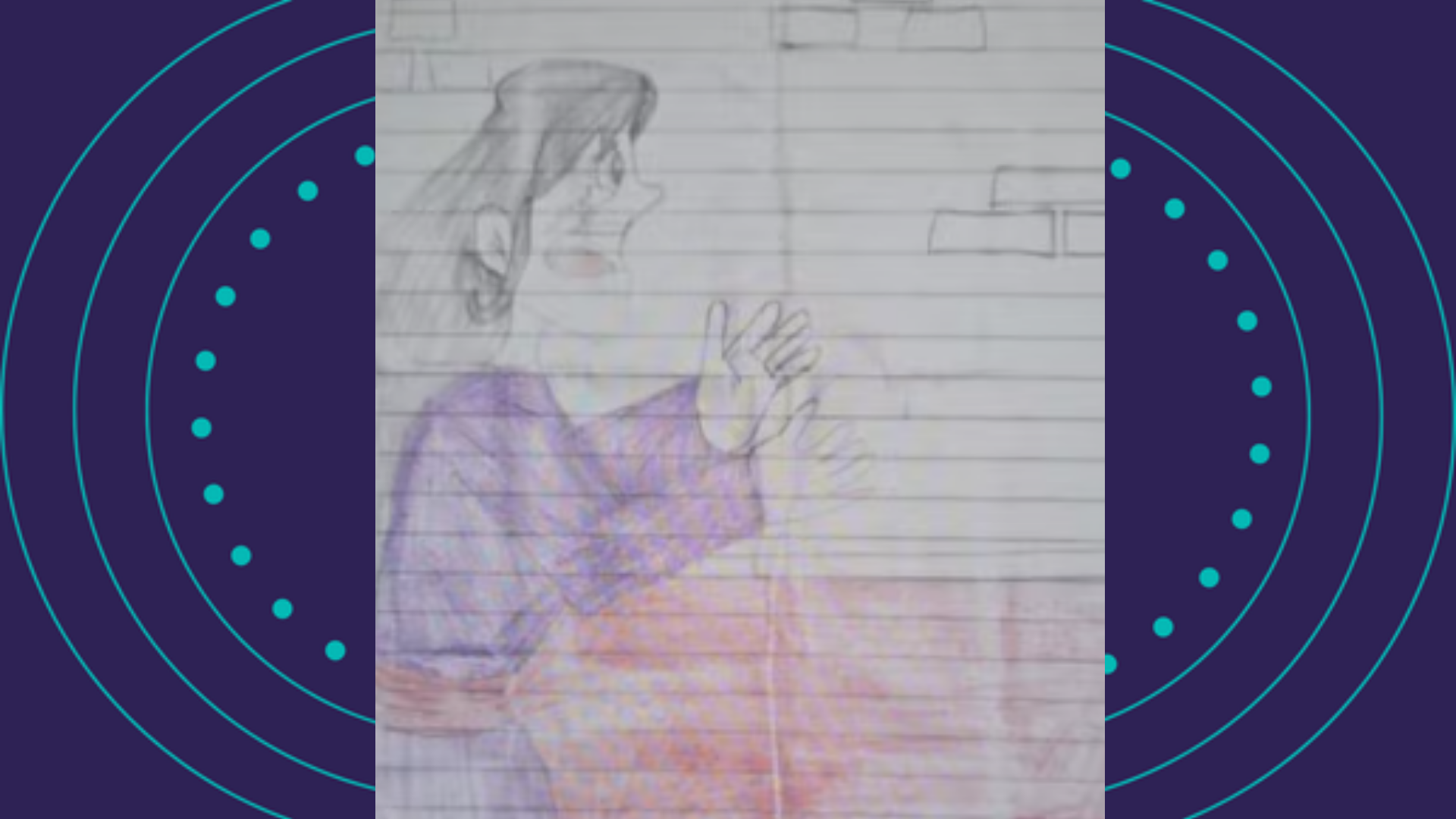 Mulher Fez Desenho Chorando No Caderno Do Filho