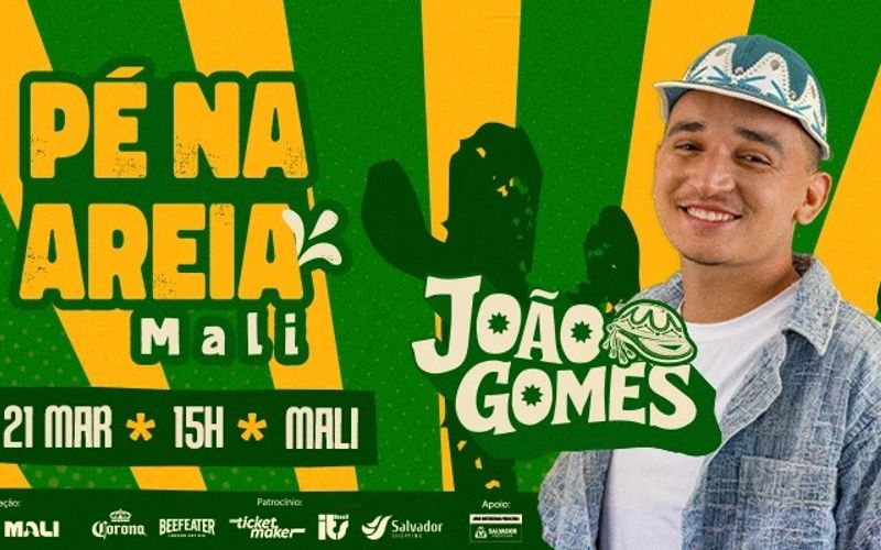 No s&aacute;bado (21), Jo&atilde;o Gomes comanda a festa P&eacute; na Areia, na Arena Mali, com muito piseiro, romantismo e hits que marcaram o pa&iacute;s/Foto: Divulga&ccedil;&atilde;o&nbsp;
