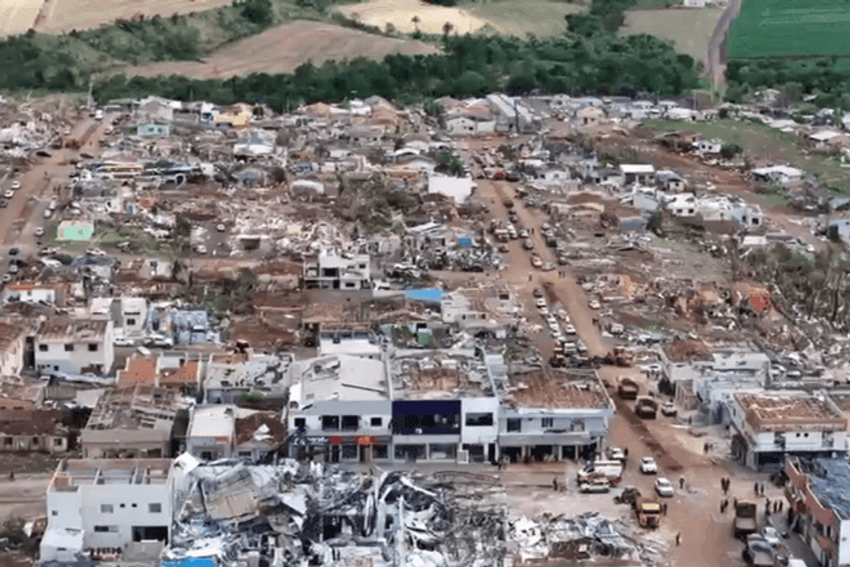 Cenário Em Rio Bonito Do Iguaçu É De Destruição. | Foto:  Rede Massa Sbt