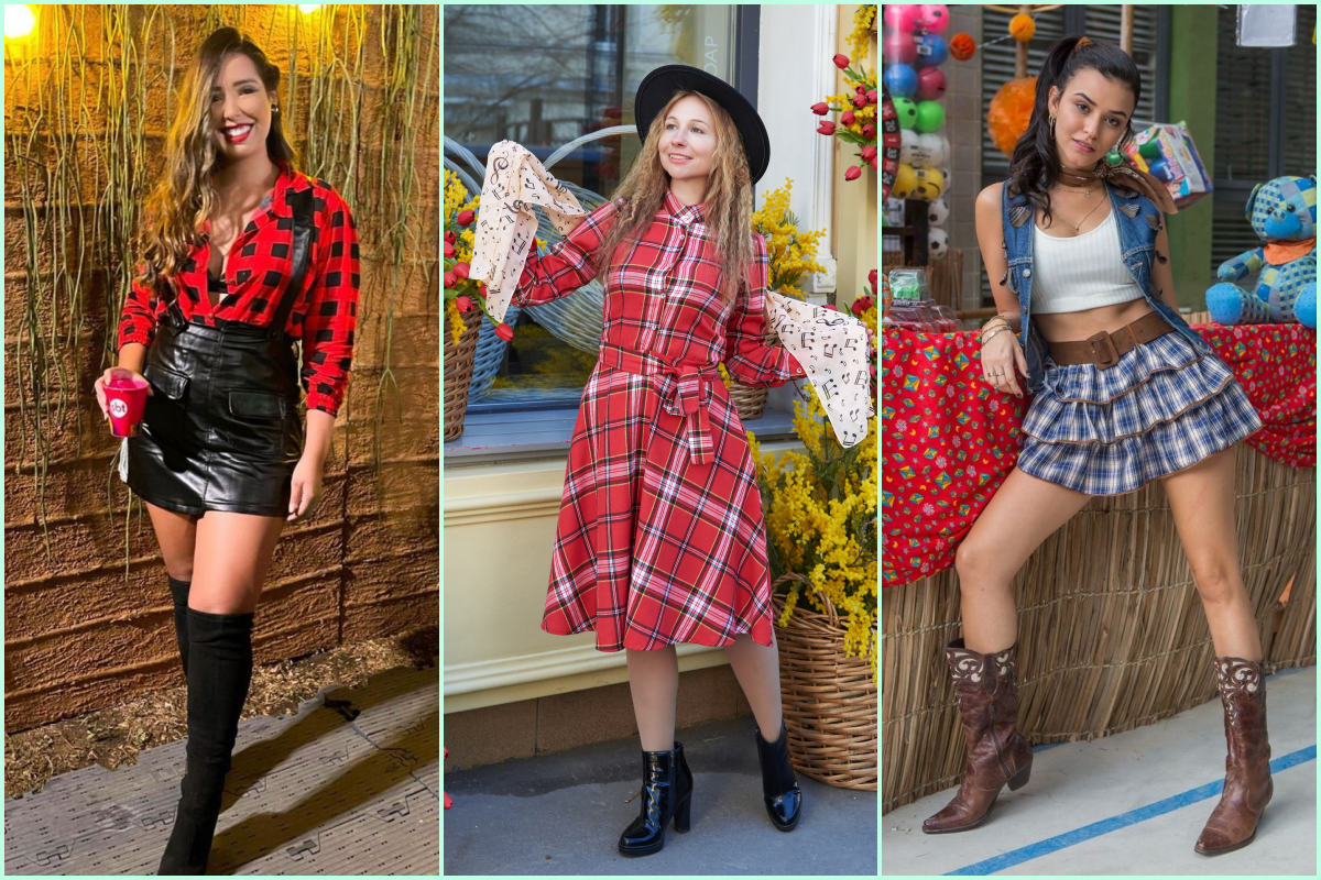 Roupas de S&atilde;o Jo&atilde;o para mulheres. Fotos: Pixabay e Pinterest